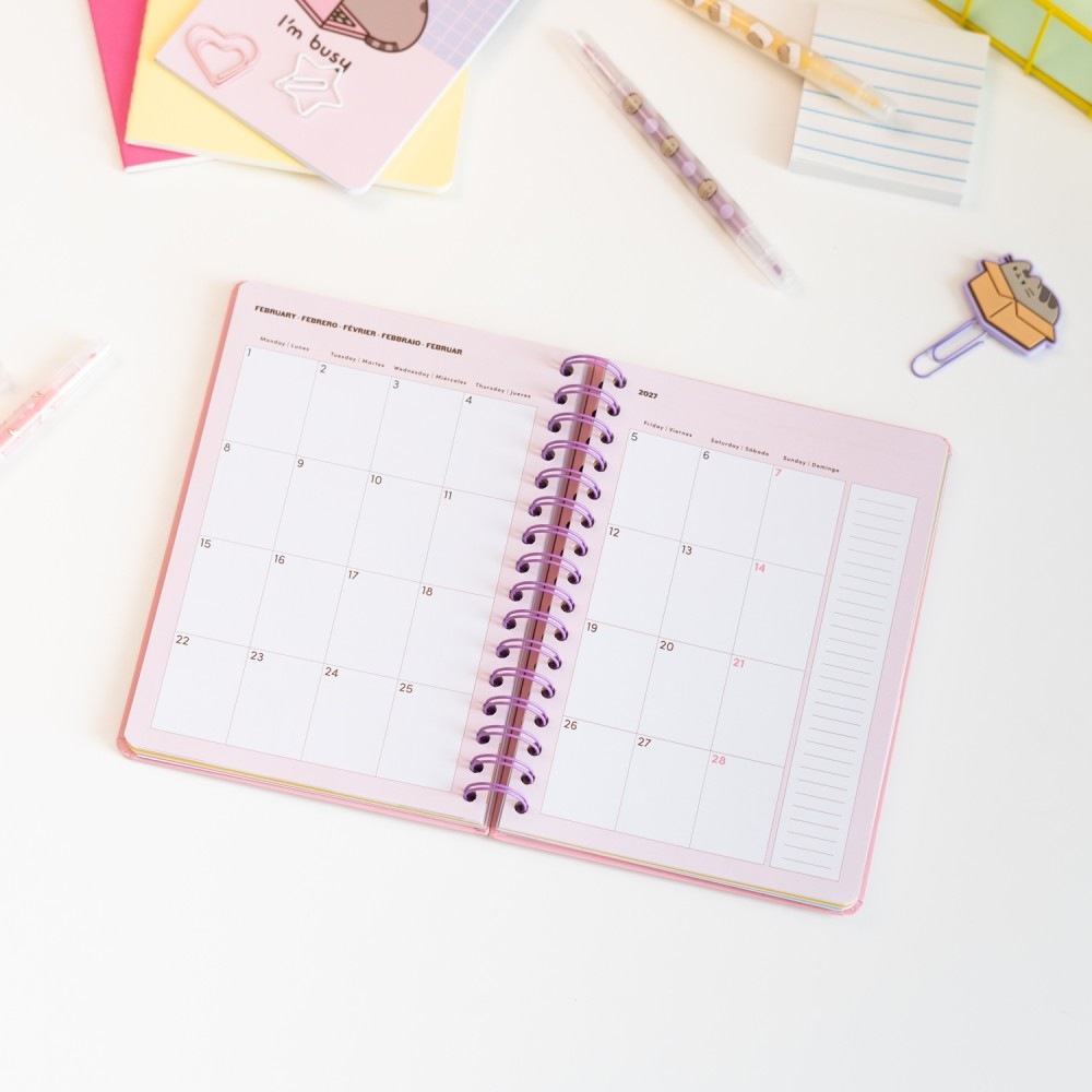 Grupo Erik Pusheen - Fruits 2026/2027 Week To View A5 12 Months Academic Diary Schoolagenda - Multicolours
